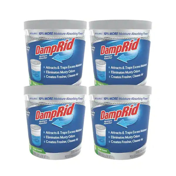 DampRid 11 oz. Fresh Scent Refillable Moisture Absorber – Decorative Design – 4-Pack